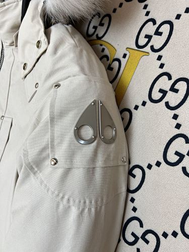 Moose Knuckles Cream Ballistic Bomber Jacket