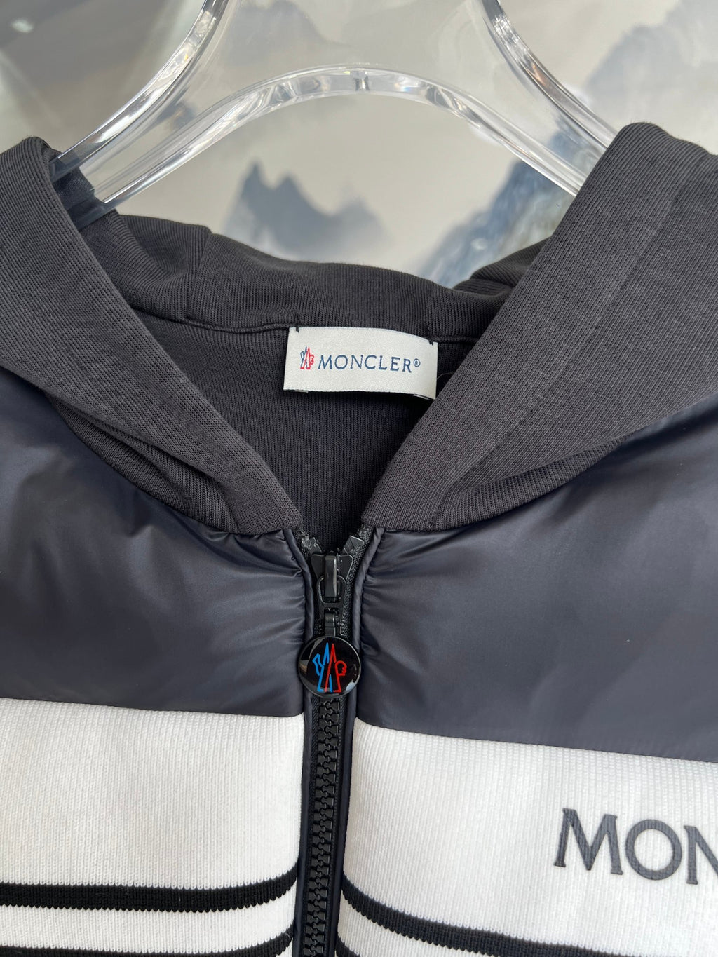 Moncler Black Knit Hybrid Down Jacket