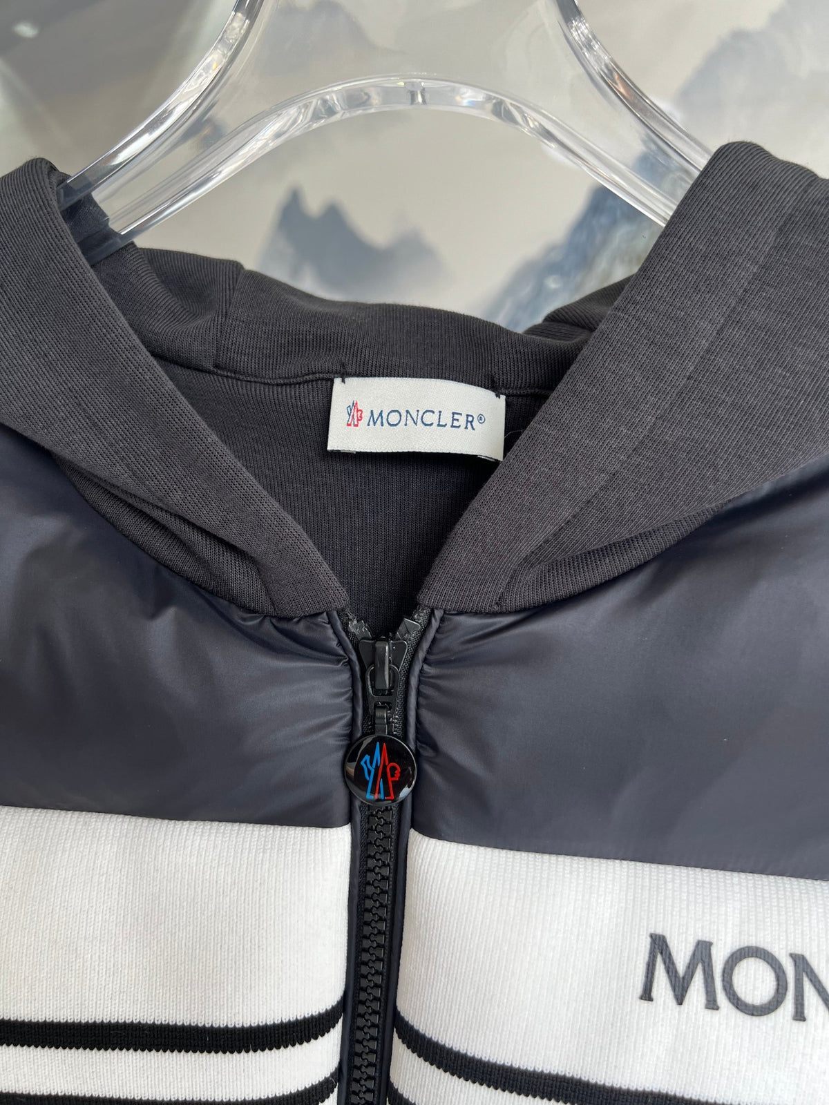 Moncler Black Knit Hybrid Down Jacket