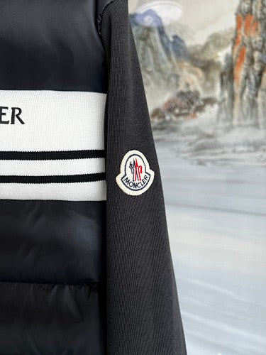 Moncler Black Knit Hybrid Down Jacket