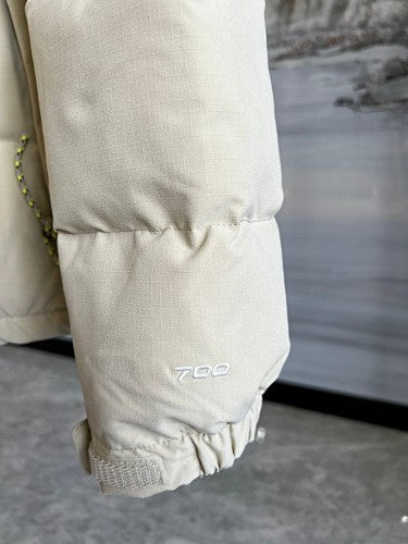 The North Face Cream & Brown 1996 Retro Nuptse 700-Fill Stand-Collar Down Jacket