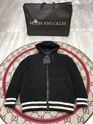 Moose Knuckles Black Sherpa Hooded Down Jacket