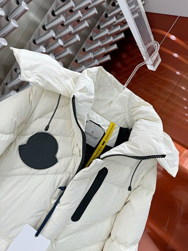Moncler White Brel Hooded Down Jacket