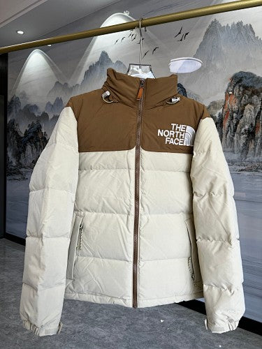 The North Face Cream & Brown 1996 Retro Nuptse 700-Fill Stand-Collar Down Jacket