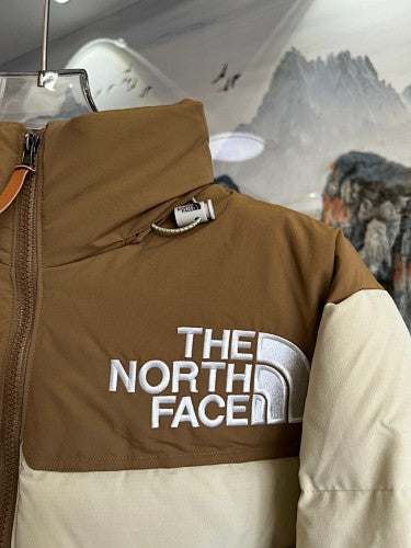 The North Face Cream & Brown 1996 Retro Nuptse 700-Fill Stand-Collar Down Jacket