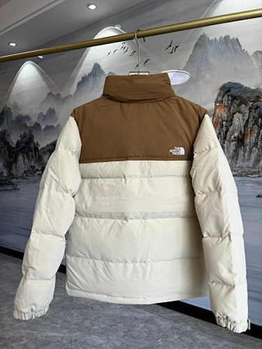 The North Face Cream & Brown 1996 Retro Nuptse 700-Fill Stand-Collar Down Jacket