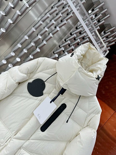 Moncler White Brel Hooded Down Jacket