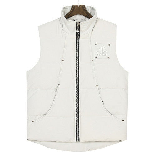 Moose Knuckles White Textured Down Vest