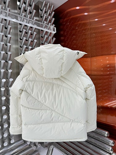 Moncler White Brel Hooded Down Jacket