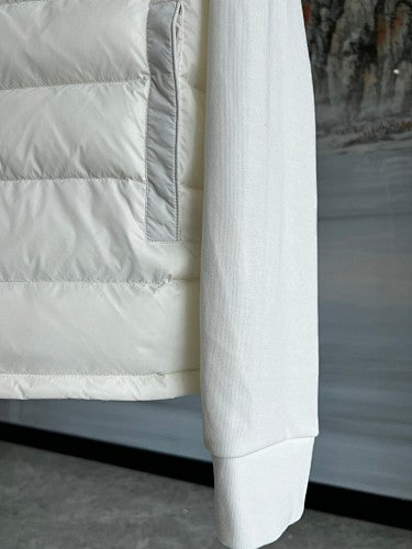Moncler White Knit Hybrid Down Jacket