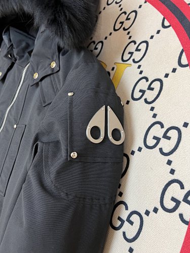 Moose Knuckles Black Ballistic Bomber Jacket