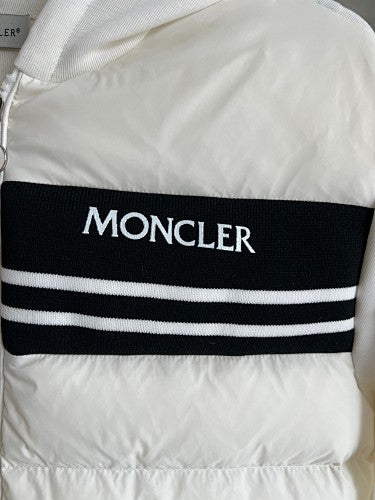 Moncler White Knit Hybrid Down Jacket