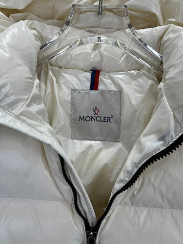 Moncler Cream Maya Hooded Down Jacket