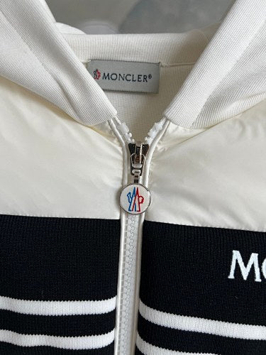 Moncler White Knit Hybrid Down Jacket