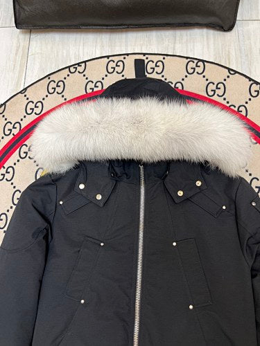Moose Knuckles Black Ballistic Bomber Jacket
