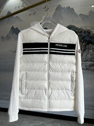 Moncler White Knit Hybrid Down Jacket