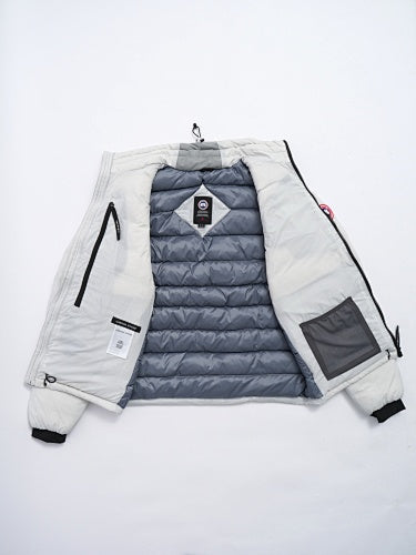 Canada Goose White HyBridge Shell Down Bomber Jacket