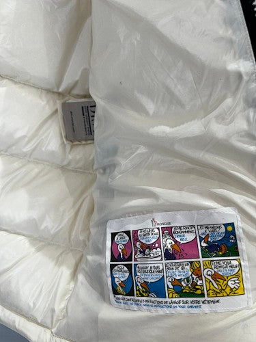 Moncler Cream Maya Hooded Down Jacket