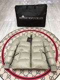 Moose Knuckles Silver Grey Ballistic Hooded Down Jacket