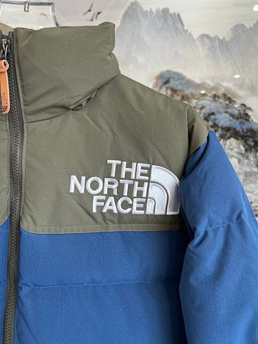 The North Face Navy & Olive 1996 Retro Nuptse 700-Fill Stand-Collar Down Jacket