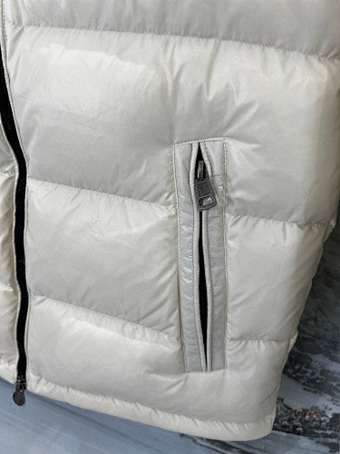 Moncler Cream Maya Hooded Down Jacket