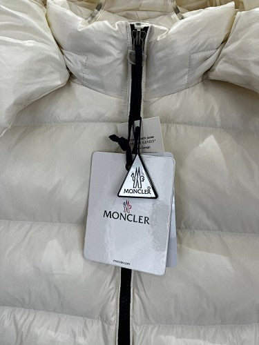 Moncler Cream Maya Hooded Down Jacket