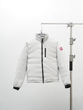 Canada Goose White HyBridge Shell Down Bomber Jacket