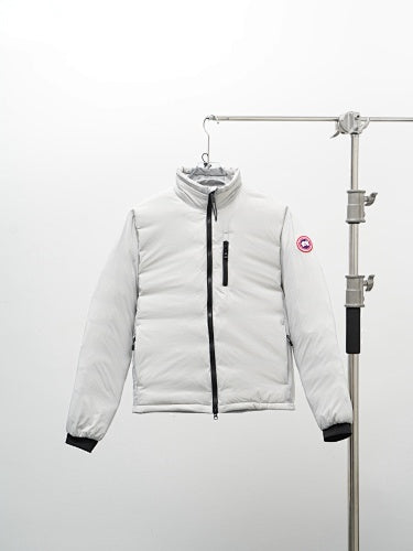 Canada Goose White HyBridge Shell Down Bomber Jacket