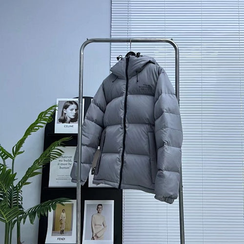 The North Face Silver Grey Nuptse GORE-TEX INFINIUM Hooded Down Jacket