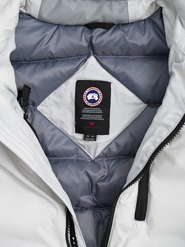 Canada Goose White HyBridge Shell Down Bomber Jacket