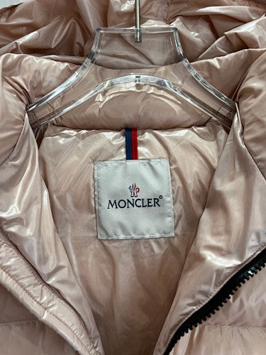 Moncler Pink Maya Metallic Hooded Down Jacket