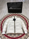Moose Knuckles White Ballistic Hooded Down Jacket