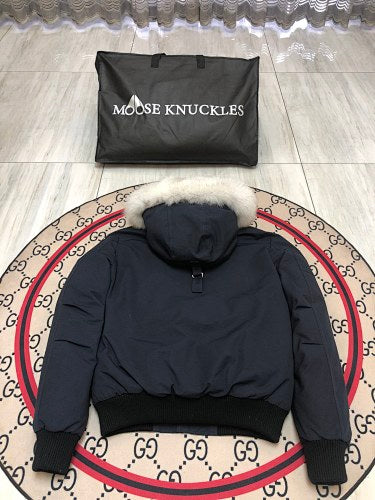 Moose Knuckles Navy Ballistic Bomber Jacket