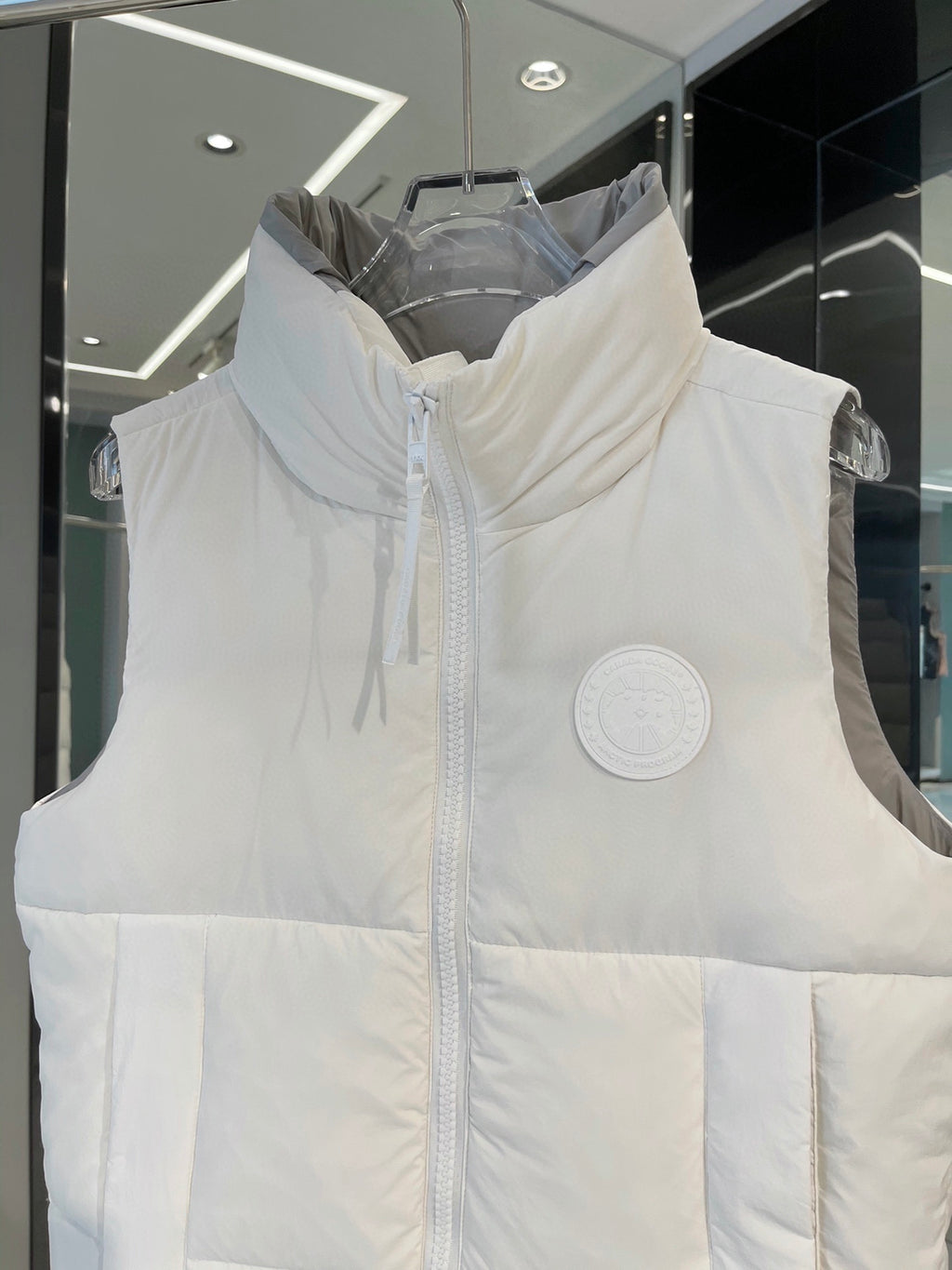 Moncler White Matte Down Vest