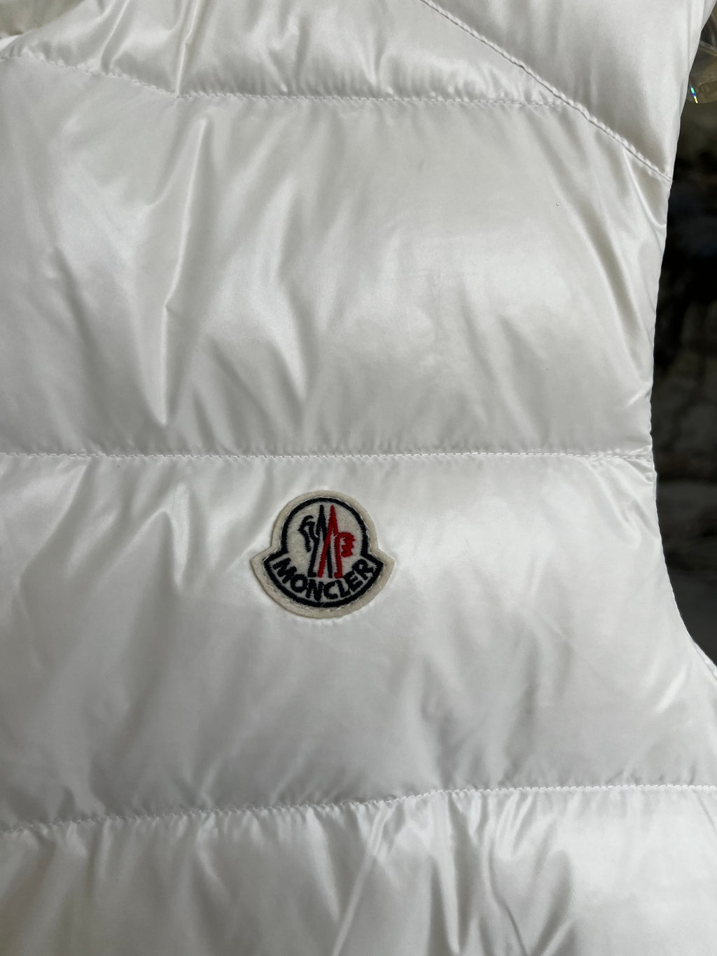 Moncler White Quilted Down Vest