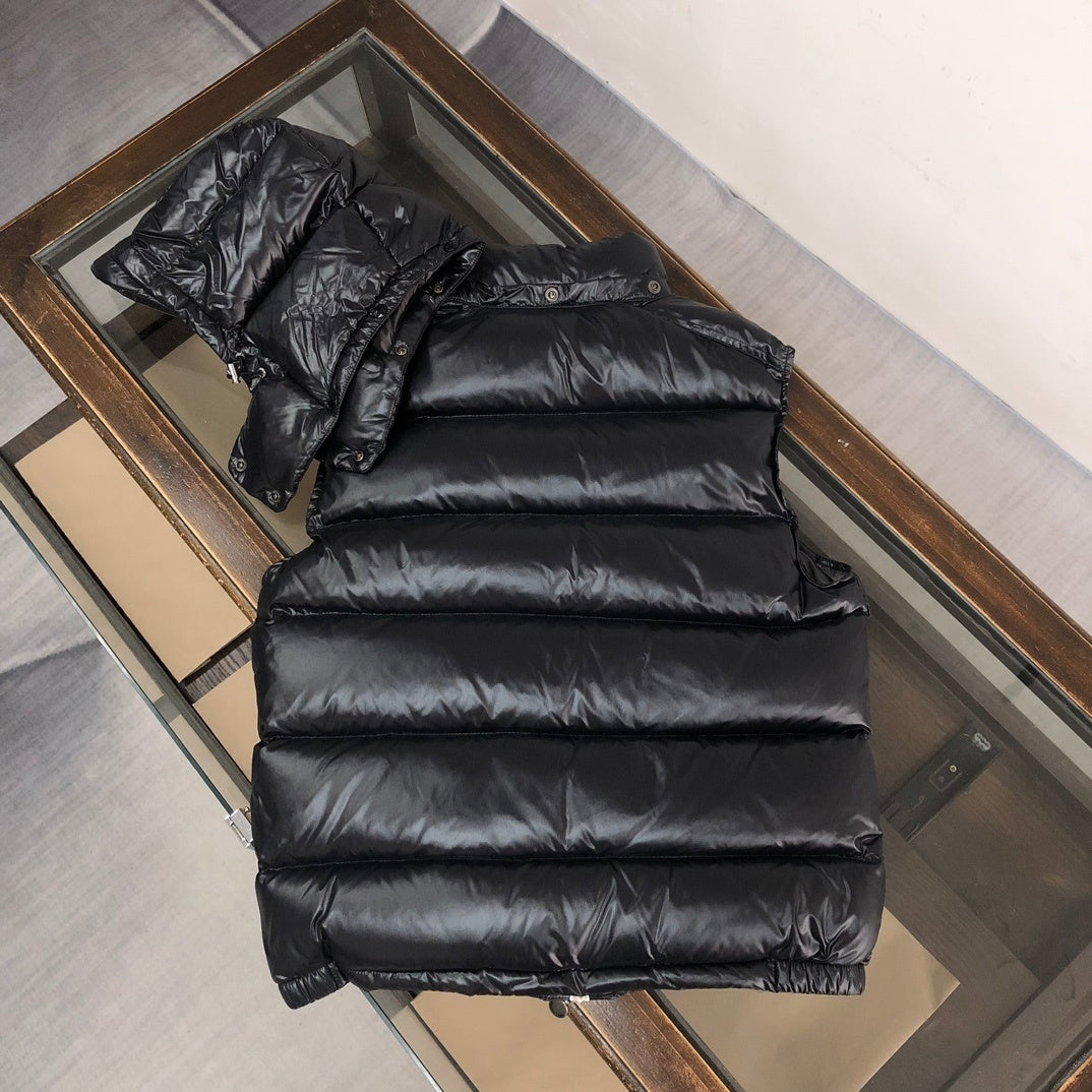 Moncler Black Hooded Down Vest