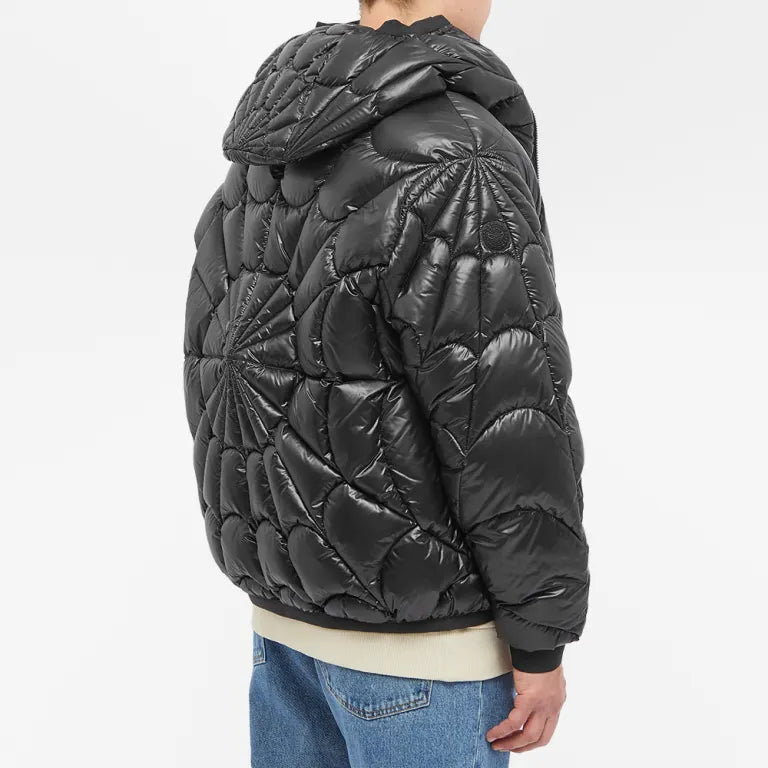 Moncler Black Cherville Radial Quilted Hooded Down Jacket