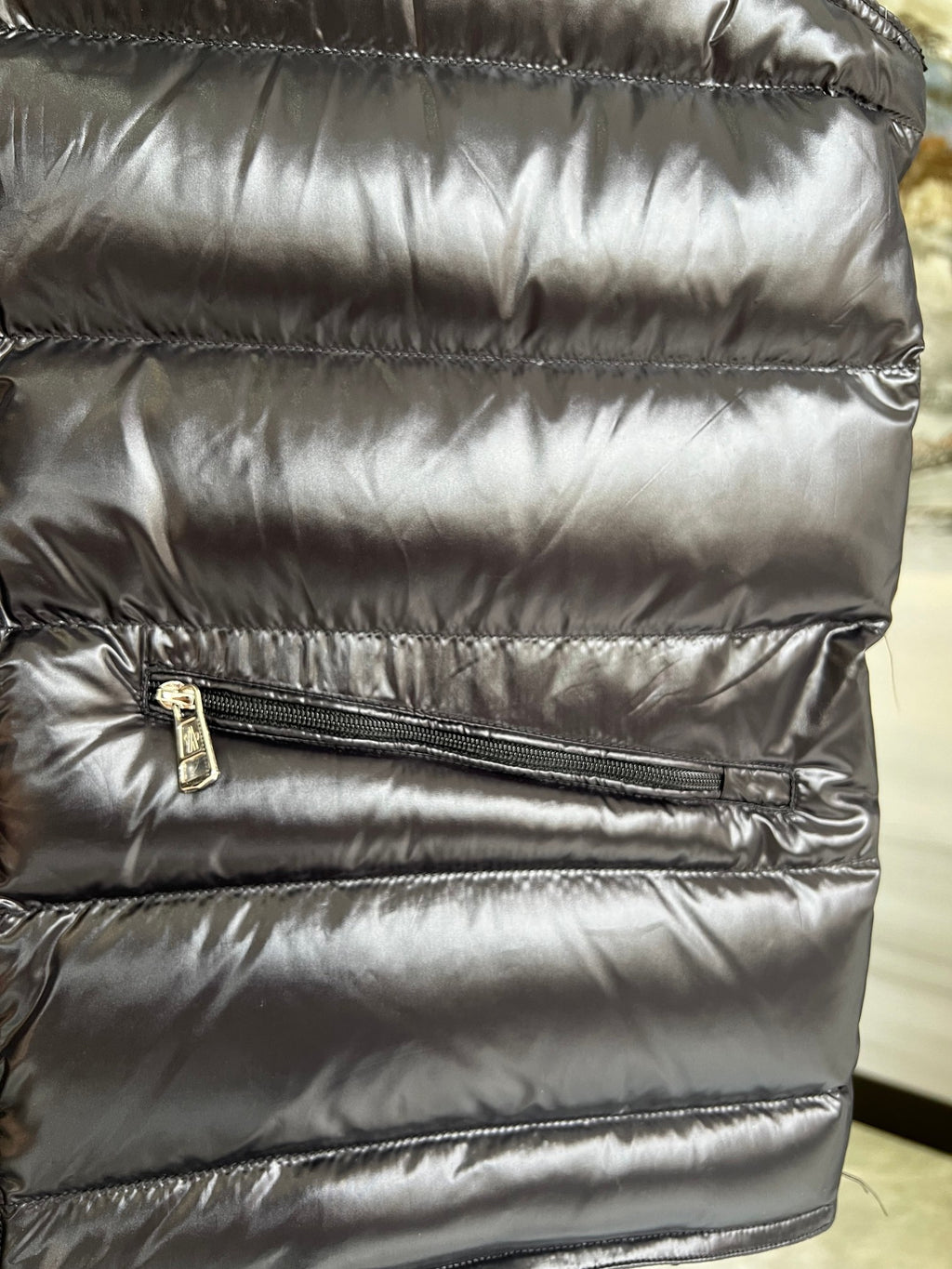 Moncler Black Glossy Down Vest