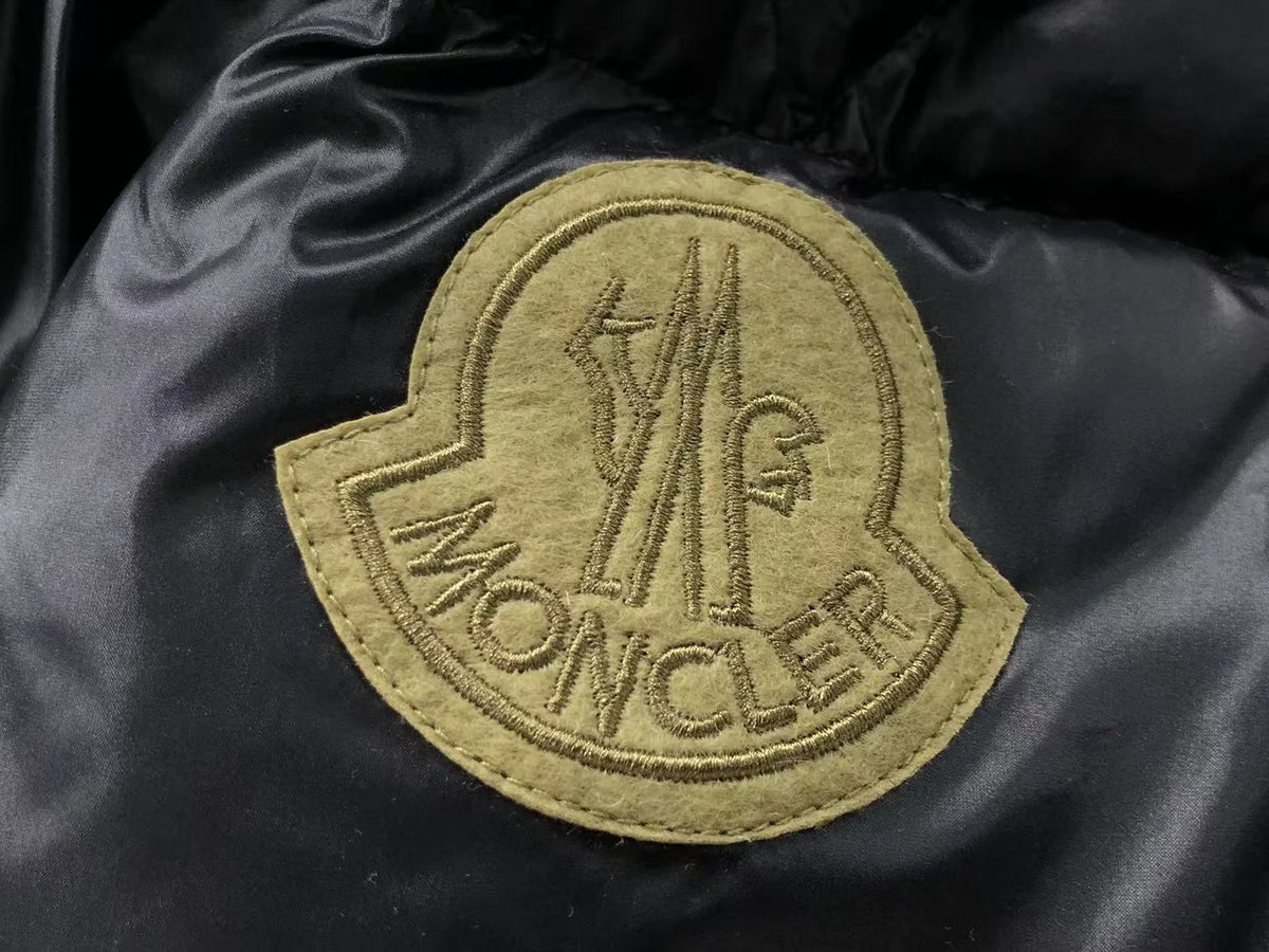 Moncler Black Fegeo Oversized Badge Stand-Collar Down Jacket