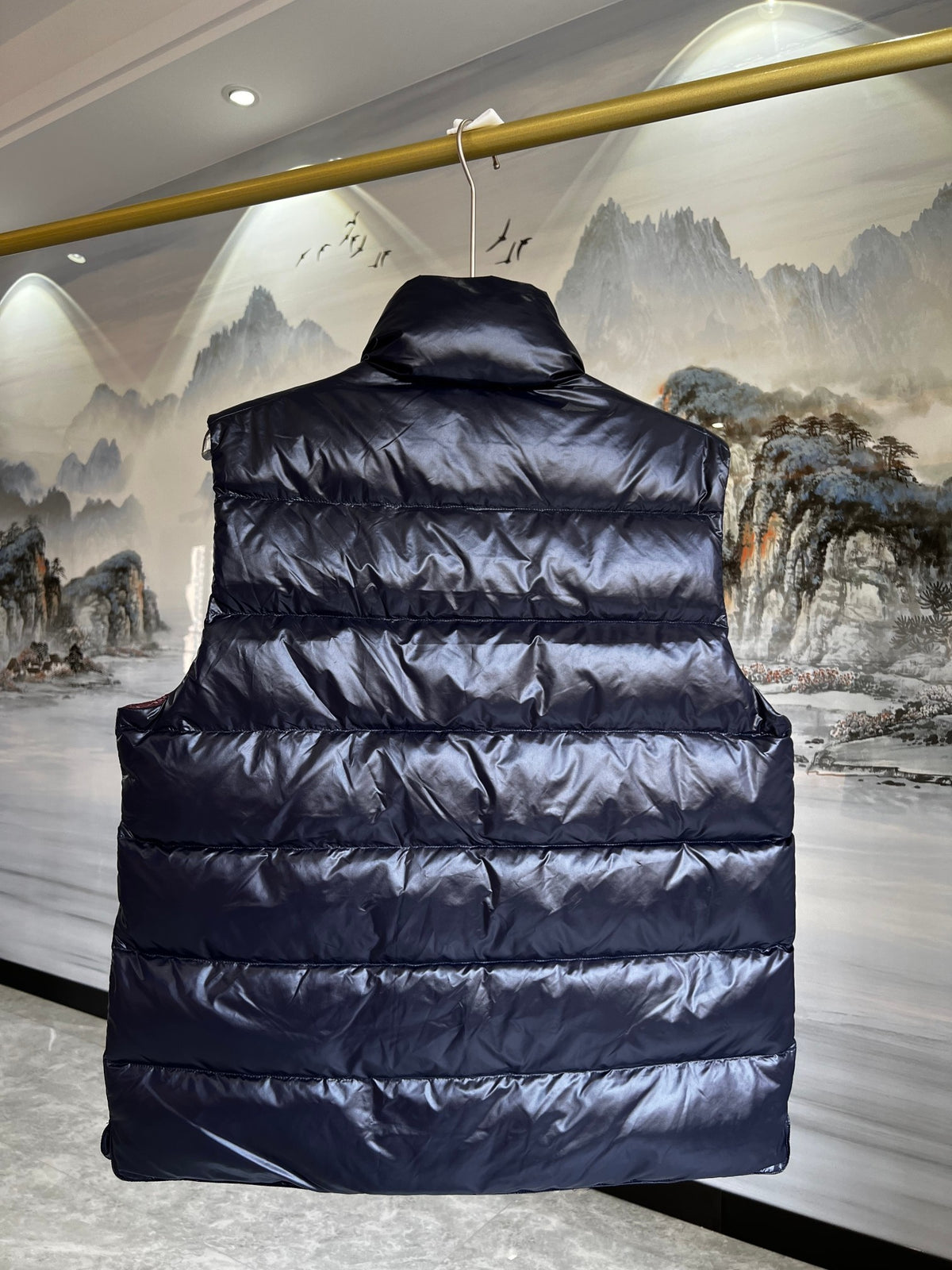 Moncler Navy Quilted Down Vest