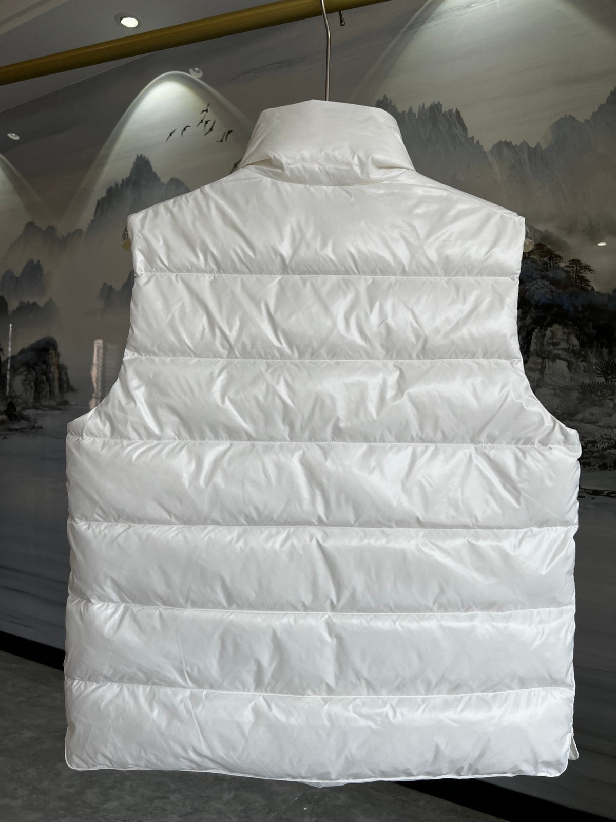 Moncler White Quilted Down Vest