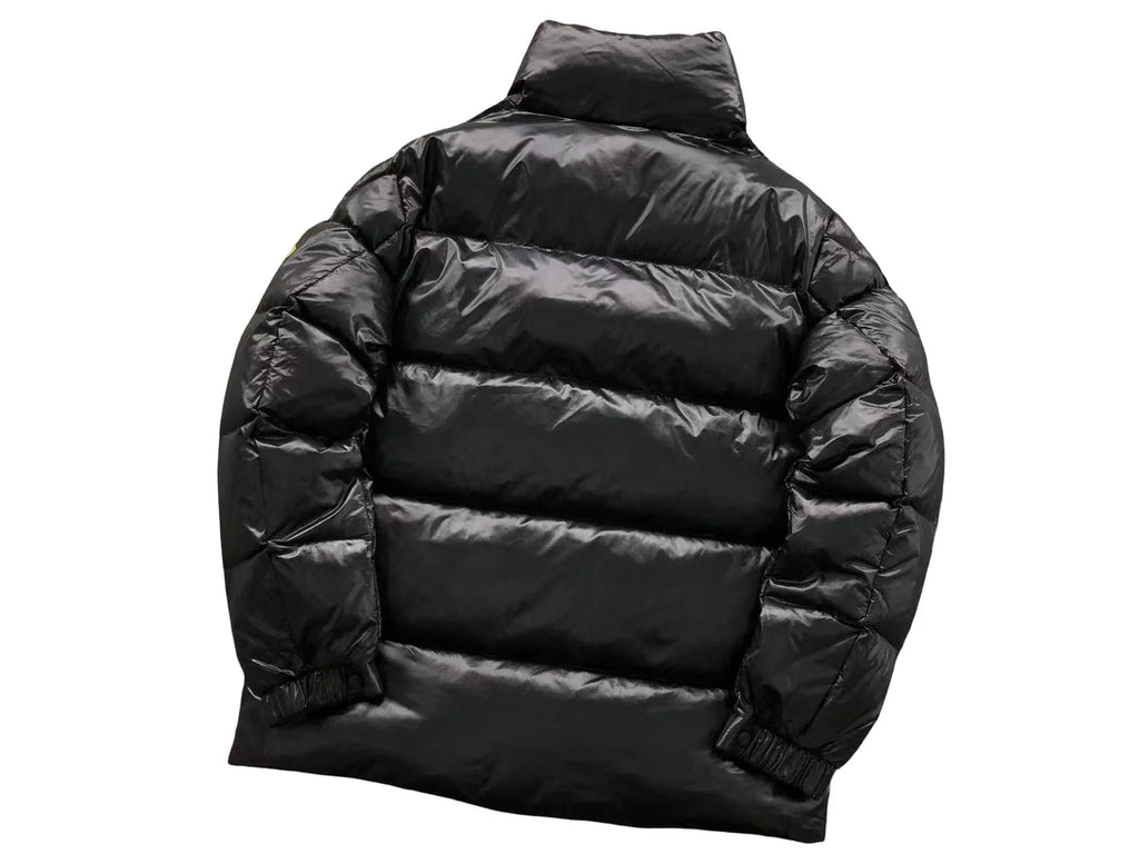 Moncler Black Fegeo Oversized Badge Stand-Collar Down Jacket