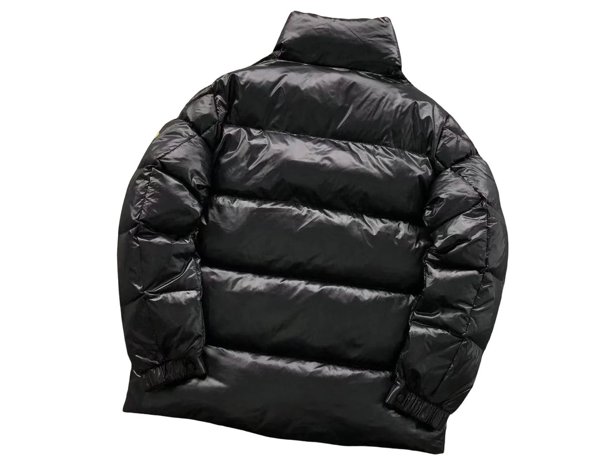 Moncler Black Fegeo Oversized Badge Stand-Collar Down Jacket