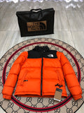 The North Face Orange & Black Nuptse 700-Fill Hooded Down Jacket