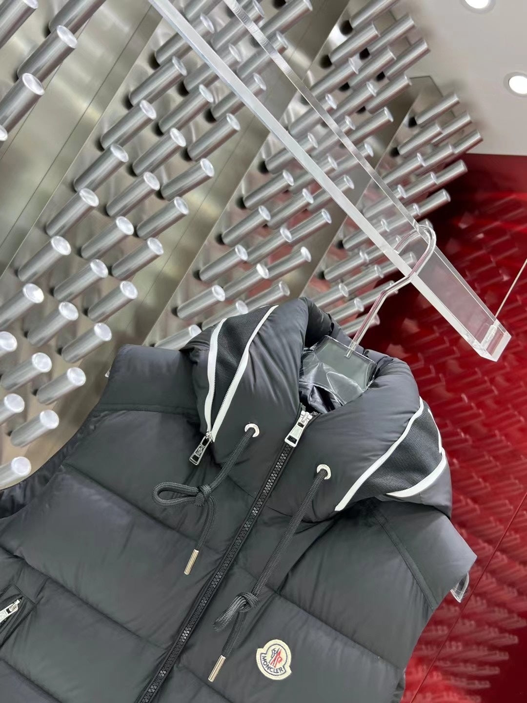 Moncler Black Hooded Down Vest