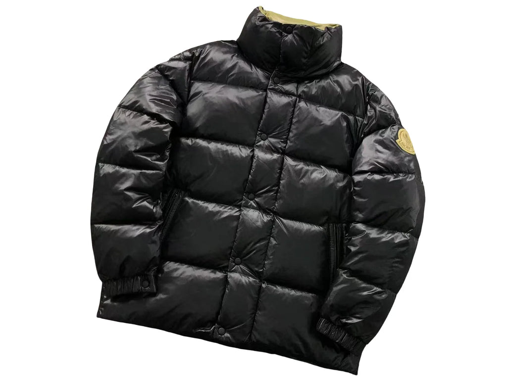 Moncler Black Fegeo Oversized Badge Stand-Collar Down Jacket