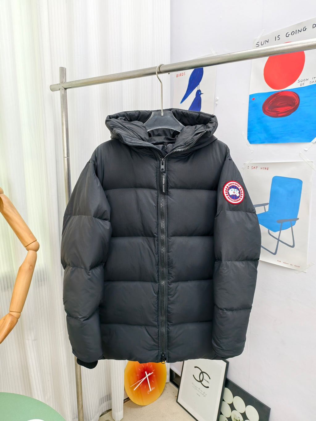 Canada Goose Black Oversized Puffer Down Hooded Jacket
