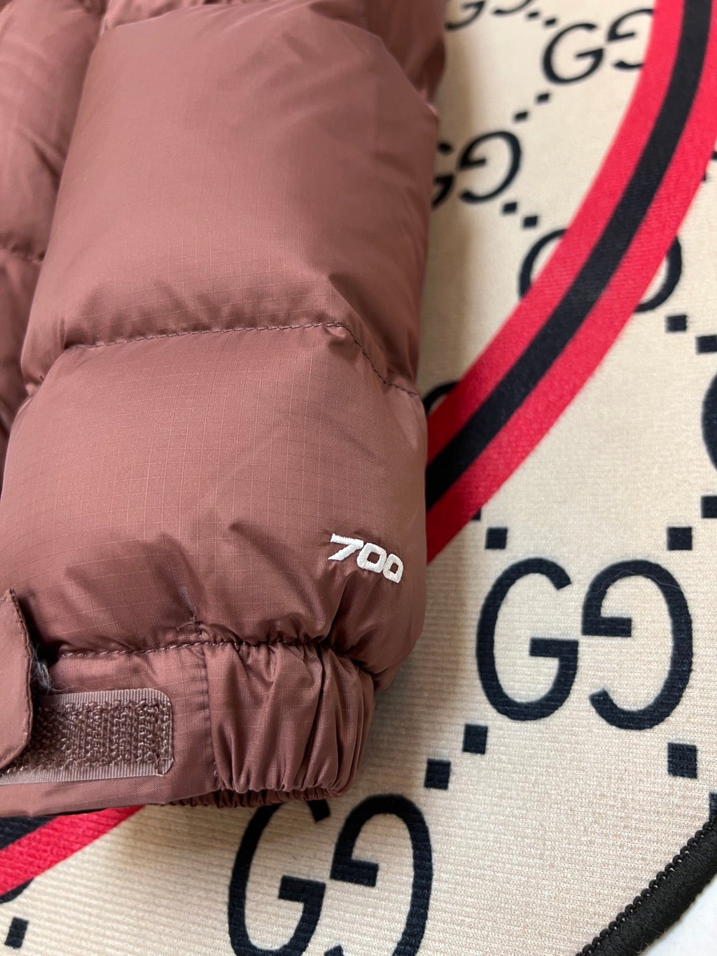 The North Face Brown & Dark Brown Nuptse 700-Fill Hooded Down Jacket