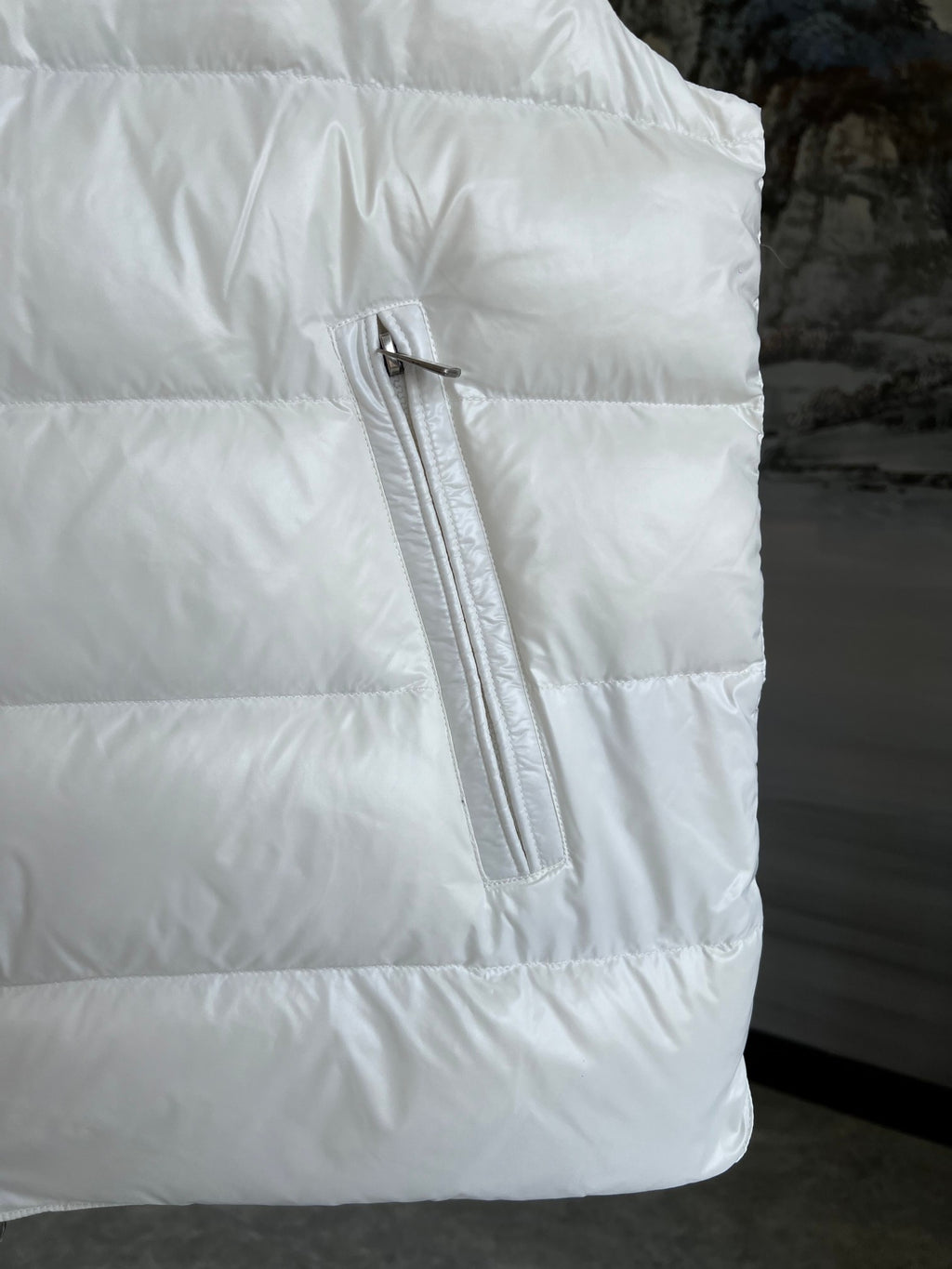 Moncler White Quilted Down Vest