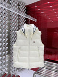 Moncler White Hooded Down Vest